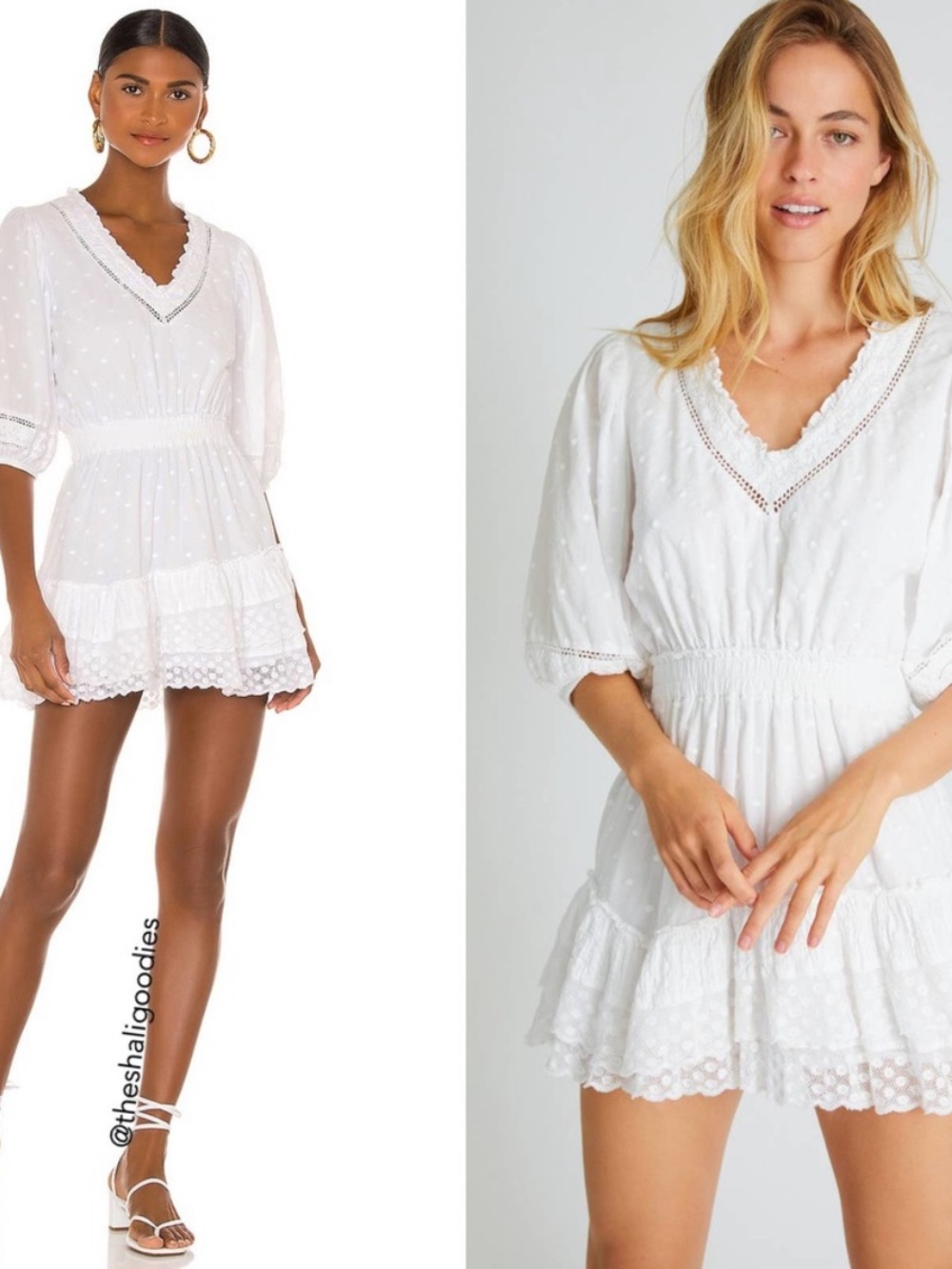 LoveShackFancy Dress Adley Eyelet Ruffle Mini in White